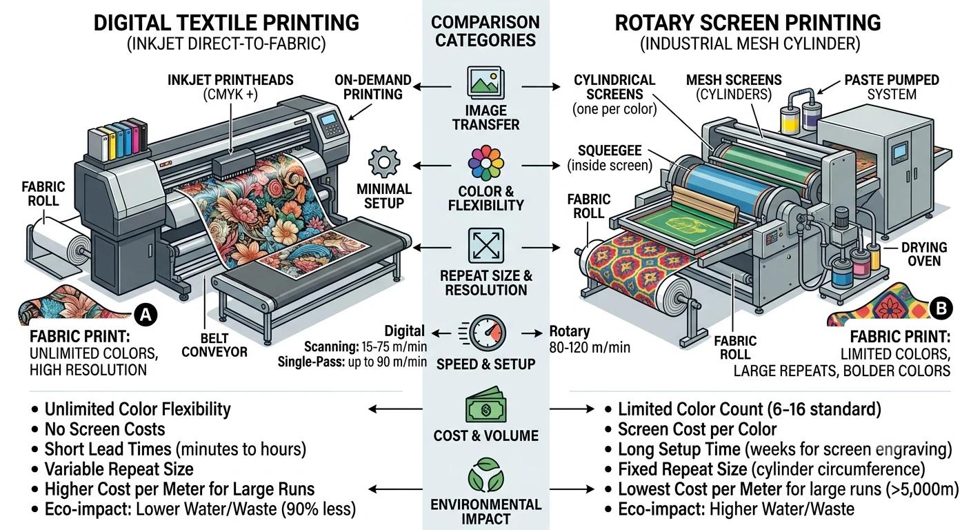 Digital printing vs Traditional screen printing one by Macrofast.